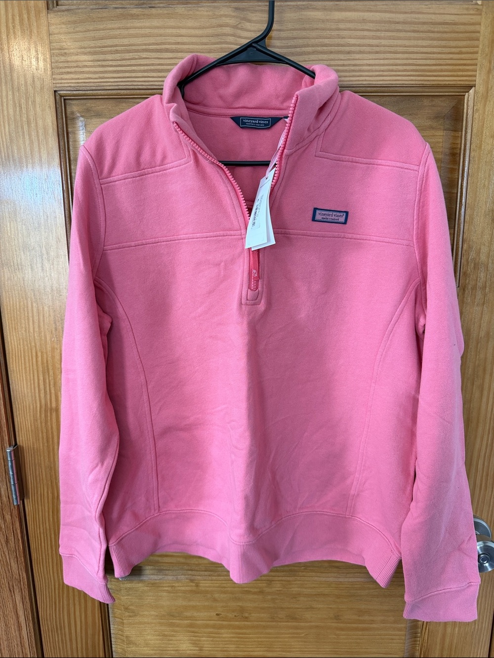 NWT Vineyard Vines Coral Pink Quarter-Zip Cotton Pullover- Size XL